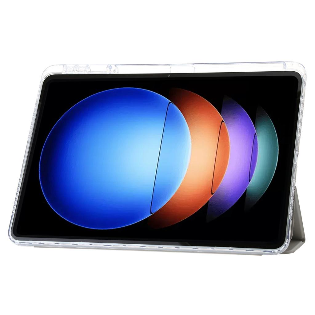 For Xiaomi Pad 6S Pro 12.4 Anti-scratch Case TPU+Acrylic+PU Tablet Cover with Tri-fold Stand
