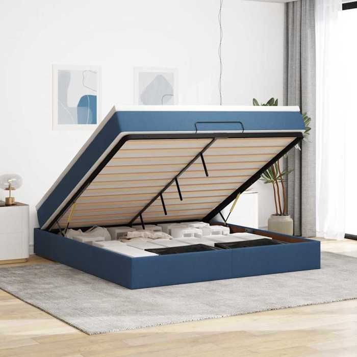 Maison Exclusive - Cadre de lit ottoman avec matelas bleu 180x200 cm tissu