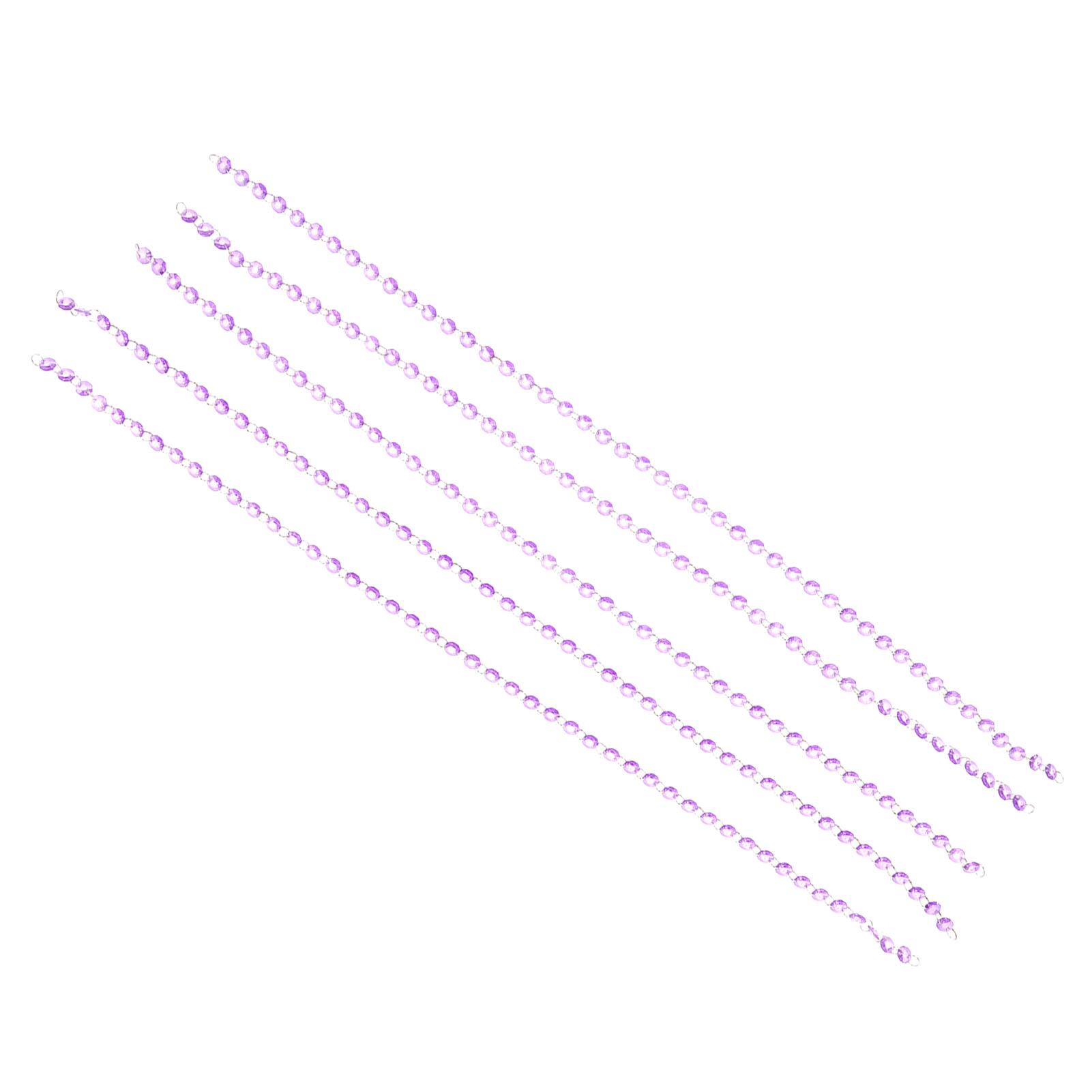 

5Pcs Acrylic Crystal Garland Strong Connection Elegant Multipurpose Crystal Bead Garland for фиолетовый