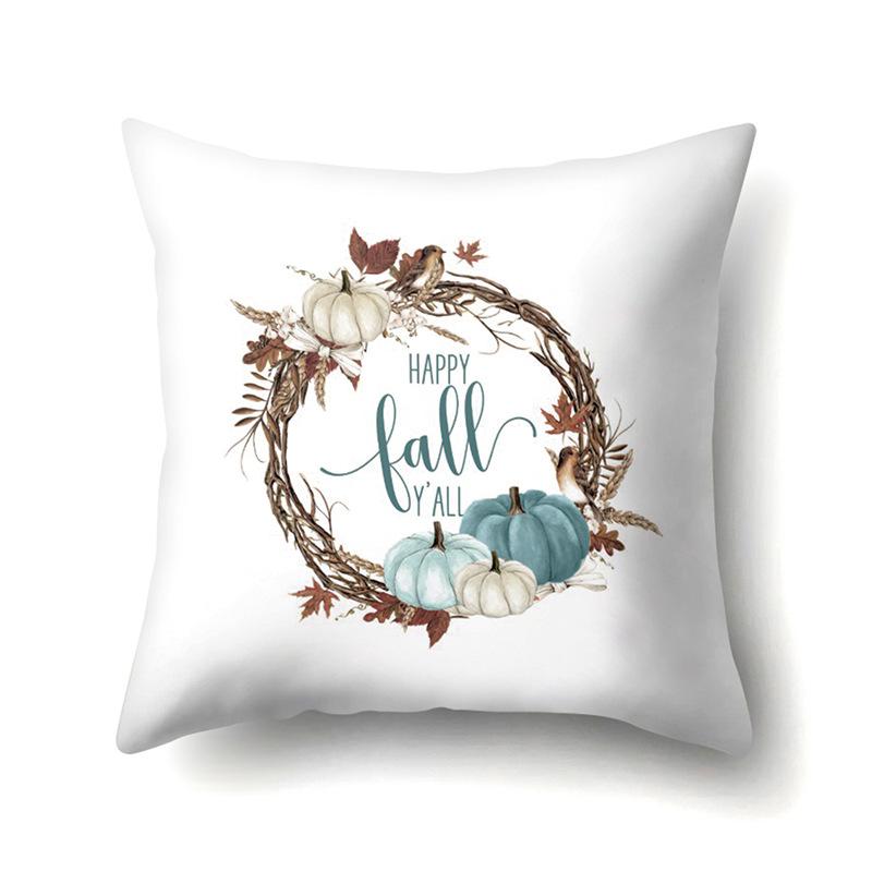 Thanksgiving Pillowcase Blessing Maple Leaf Pumpkin Sofa Cushion Cover Office Home Living Room Pillowcase