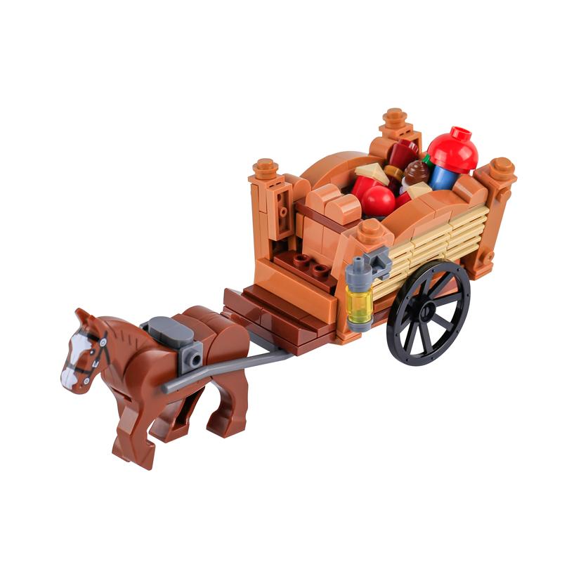 Wolf Knight Warrior Building Blocks – Medieval Castle Horse Soldier Toy with Sword, Axe, Bow, Shield & Cloak for Boys