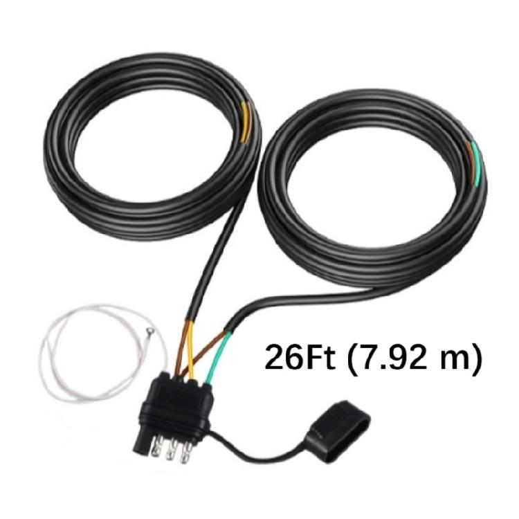 4 Pin 5 Wire Trailer Light Wiring Harness 26Ft Length Color Coded Wires Waterproof Design for Travel Trailer