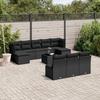 VidaXL Garden Lounge Set 11 Pcs with Cushions Black Braided Resin 3218295