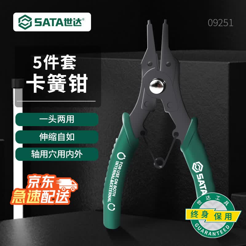 SATA 09251 Interchangeable Head Circlip Pliers Set
