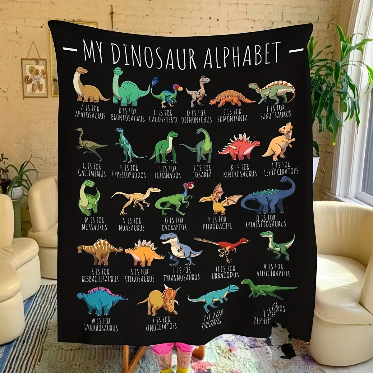 

1pc Soft and Cozy Cartoon Dinosaur Print Blanket Perfect for Couch Sofa Office Bed Camping and Travel All-Season Gift Blanket 30x40in