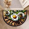 Bohemian Half Round Floor Mat Stylish Entrance Rug Durable Easy To Clean Non Slip Door Mat For Home Entryway Decor