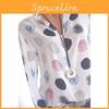 Elegante Damenmode Polka Dots Print Chiffonbluse Mit Langen Hemdsärmeln