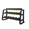 Wute 275kg Rubber-Coated Steel Dumbbell Set with 3-Tier Rack