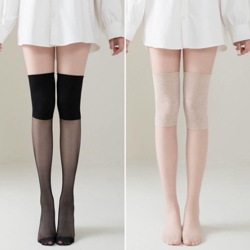 2/1Pairs New Women Summer Over Knee Length Stockings Slim Simple Elegant Breathable Thin Transparent Anti Hook Skin Color Socks