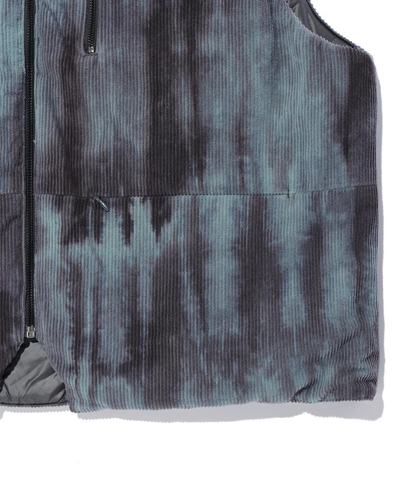 Critic Dyeing Corduroy Reversible Padding Vest Charcoal