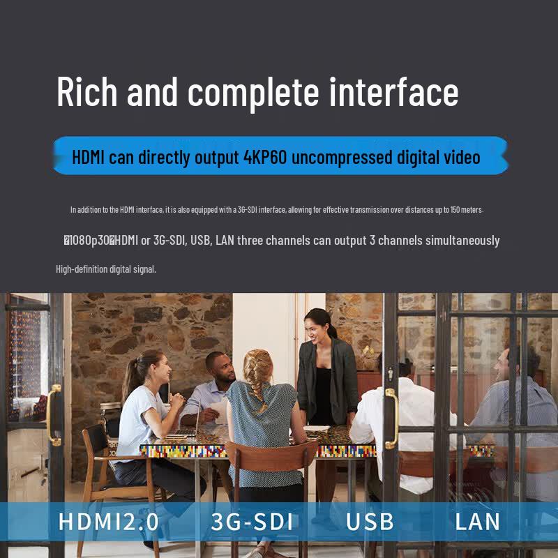 Runpu 4K60 AI PTZ Video Conference Camera with 30x Optical Zoom (CN Version)