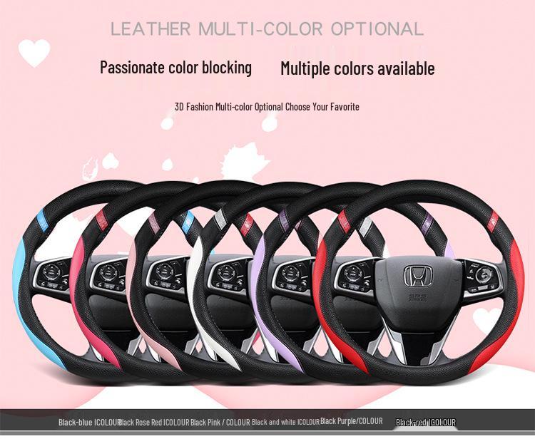 Universal Non-slip PU Leather Steering Wheel Cover - Four Seasons Comfort