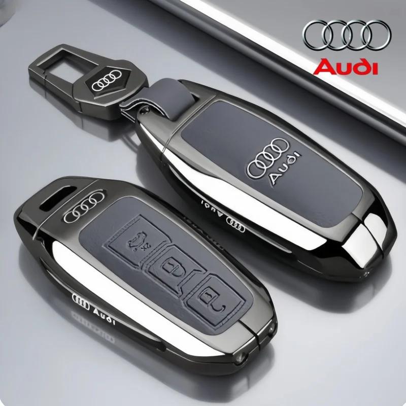 For Audi 8YFor Audi A3 A5L Q6 A6L A6 A7 Q7 Q3 Q5 New 2025 Accessories Zinc Alloy Car Smart Remote Key Case Cover Shell Holder Protector Fob