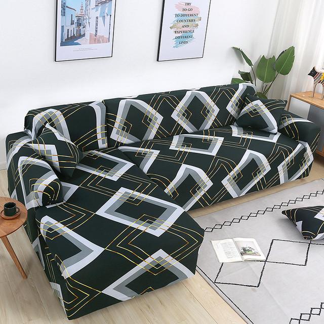 Chaiselongue Sofabezug für Wohnzimmer Dehnbar Eck-Modulsofa Überwürfe 1 2 3 4 -Sitzer Funda Sofa Möbelbezüge für Zuhause