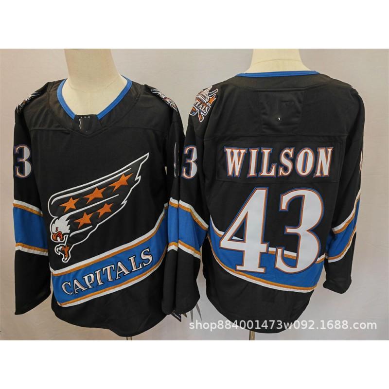 Mens Retro Embroidered Ice Hockey Jersey Team Uniform Training Shirt With Player Name Ovechkin Wilson