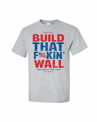 Politique Trump 2020 Build Qui Fkin Mural Adulte T-Shirt Manche Courte
