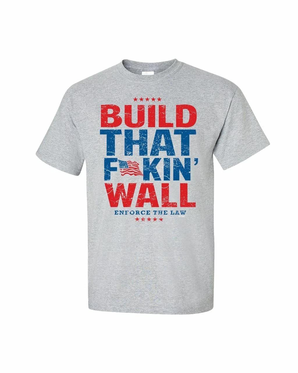 Politique Trump 2020 Build Qui Fkin Mural Adulte T-Shirt Manche Courte S