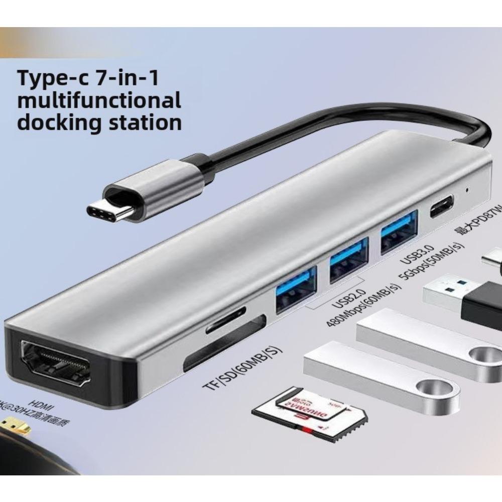 4 In 1 Type C Docking Station USB Hub Expander for Laptop Multi Function Adapter with HDMI USB Ports