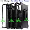 3-lagige Heavy Duty Defender Armor Phoen Hülle für iPhone Air 17 Pro Max 16 E 15 14 Plus 13 Gürtelclip Stoßfeste Schutzhülle