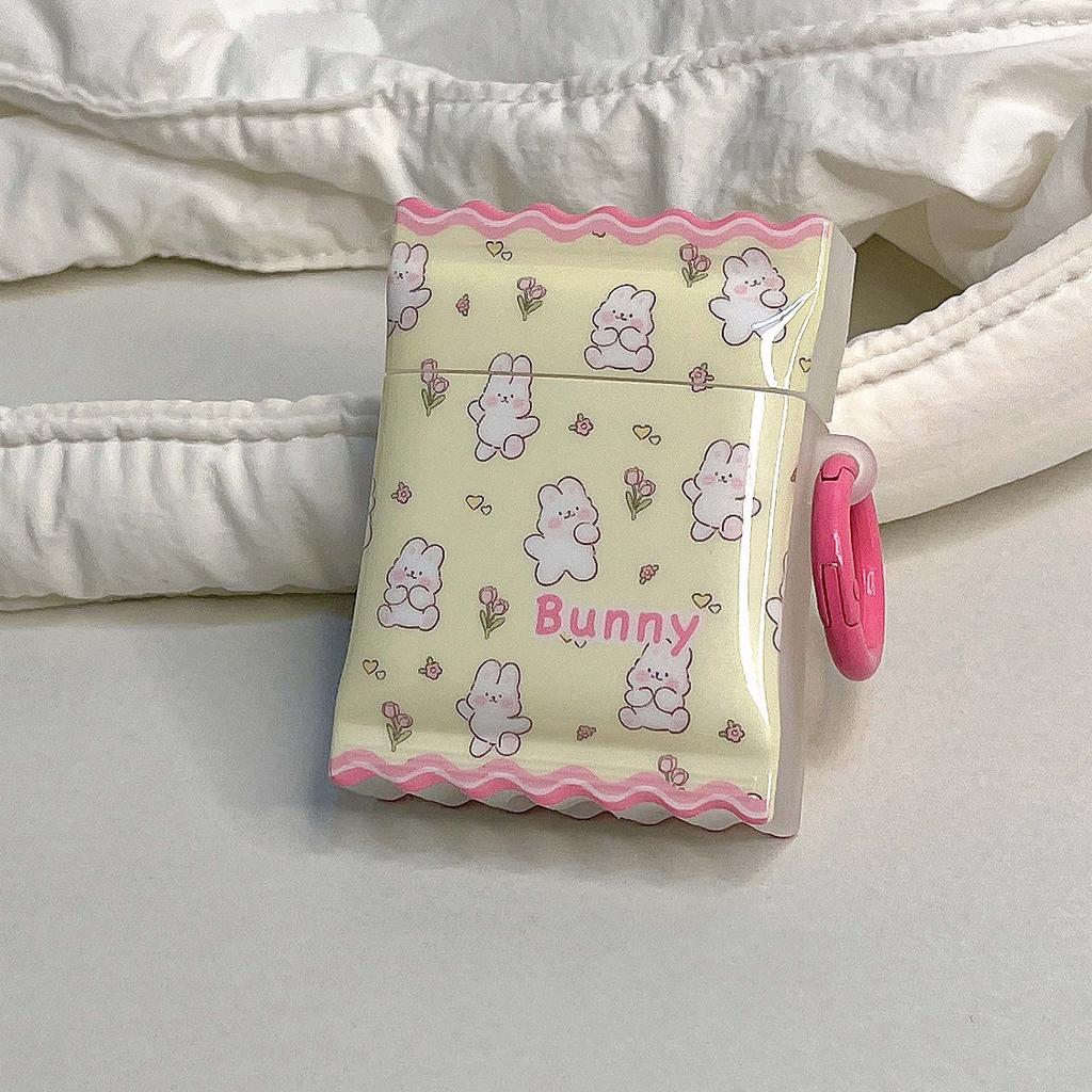 Bunny Flower Roztomilý Candy Wavy Rabbit kulatá klíčenka Bezdrátová Bluetooth krabička na nabíjení sluchátek pro Apple Airpod Pro 2 2nd1 3 Cover