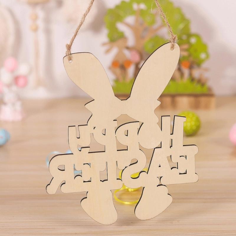 Easters Wood Hanging Sign Easters Wood Wreath Sign Happy Easters/Spring Door Sign Plaque for Front Door Wall Decors