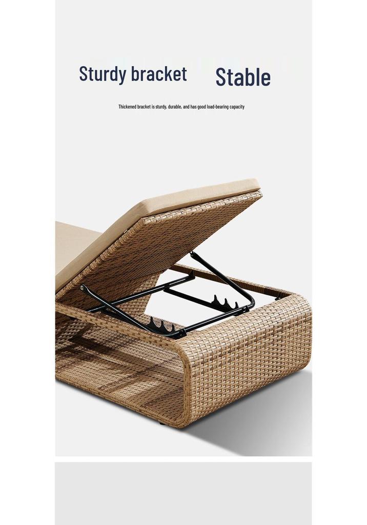 Rattan Outdoor Lounge Chair for Pool, Beach, or Balcony