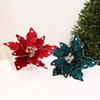 DIY Decoration Fake Flower 22cm Xmas Tree Decorations New Glitter Poinsettia  Christmas Gift
