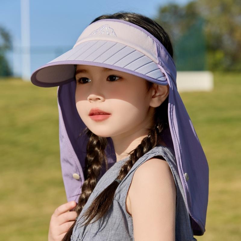 Children'S Mountain Pattern Outdoor Sports Empty Top Hat Travel Shawl Uv Protection Sun Hat Boys And Girls Big Brim Sun Hat