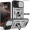 Slide Lens Camera Protection Armor Funda for Iphone 16E Case Magnetic Ring Stand Holder Cover for Iphone SE 2025 SE4 Case