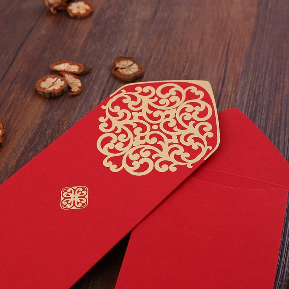 10Pcs Red Red Pocket Gold Stamping Red Gift Envelope Practical Red Envelope  Spring Festival