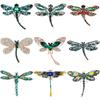 Rhinestone Dragonfly Brooches for Women Unisex Glass Insect Pins Banquet Party Backpack Gifts Jewelry Accessories
