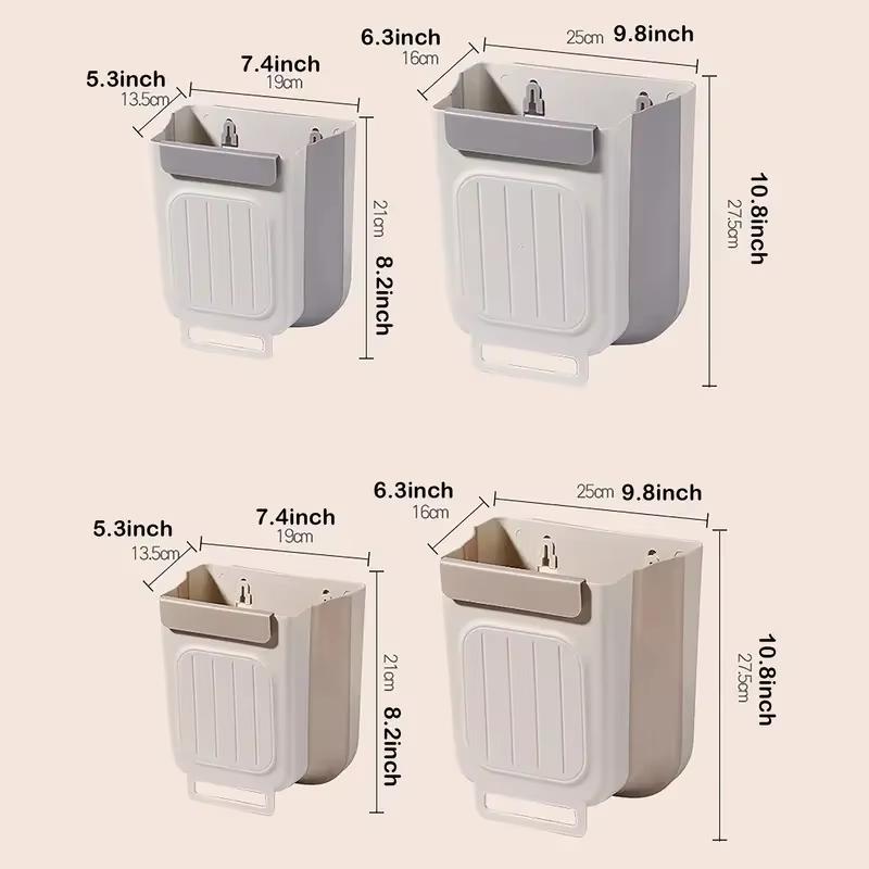 Foldable Hanging Trash Can, Kitchen Cabinet Door Hanging Garbage Storage Bucket, Thickened And Large Diameter, More Durable