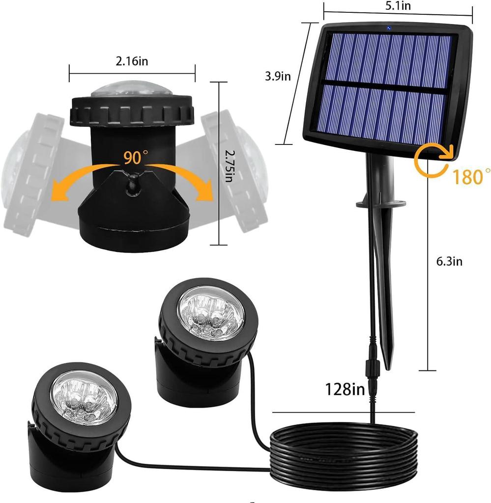Outdoor Solar Garden & Pool Spotlight: Landscape Atmosphere Light for Courtyard & Underwater Ponds