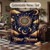 Celestial Dreams Stars Theme Throw Blanket Custom Name Text Personalized Blanket Soft Cozy Blanket for Home Sofa Bed