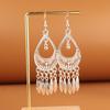 Retro Miao Silver Tassel Earrings: Ethnic Yunnan Long Dangle Women's Jewelry