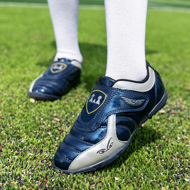 Sports No-lace-up Football Shoes Artificial Grass Men's and Women's Broken Nails Student Training Shoes Magic Buckle