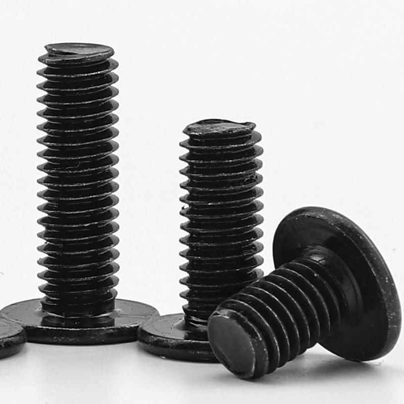 Carbon Steel Black CM Cross Slot Thin Head Machine Screws, Large Flat Head, M3/M4/M5/M6