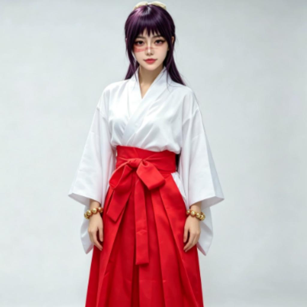 Miko Shrine Maiden Kimono Cosplay Outfit, Jujutsu Kaisen Traditional Anime Costume