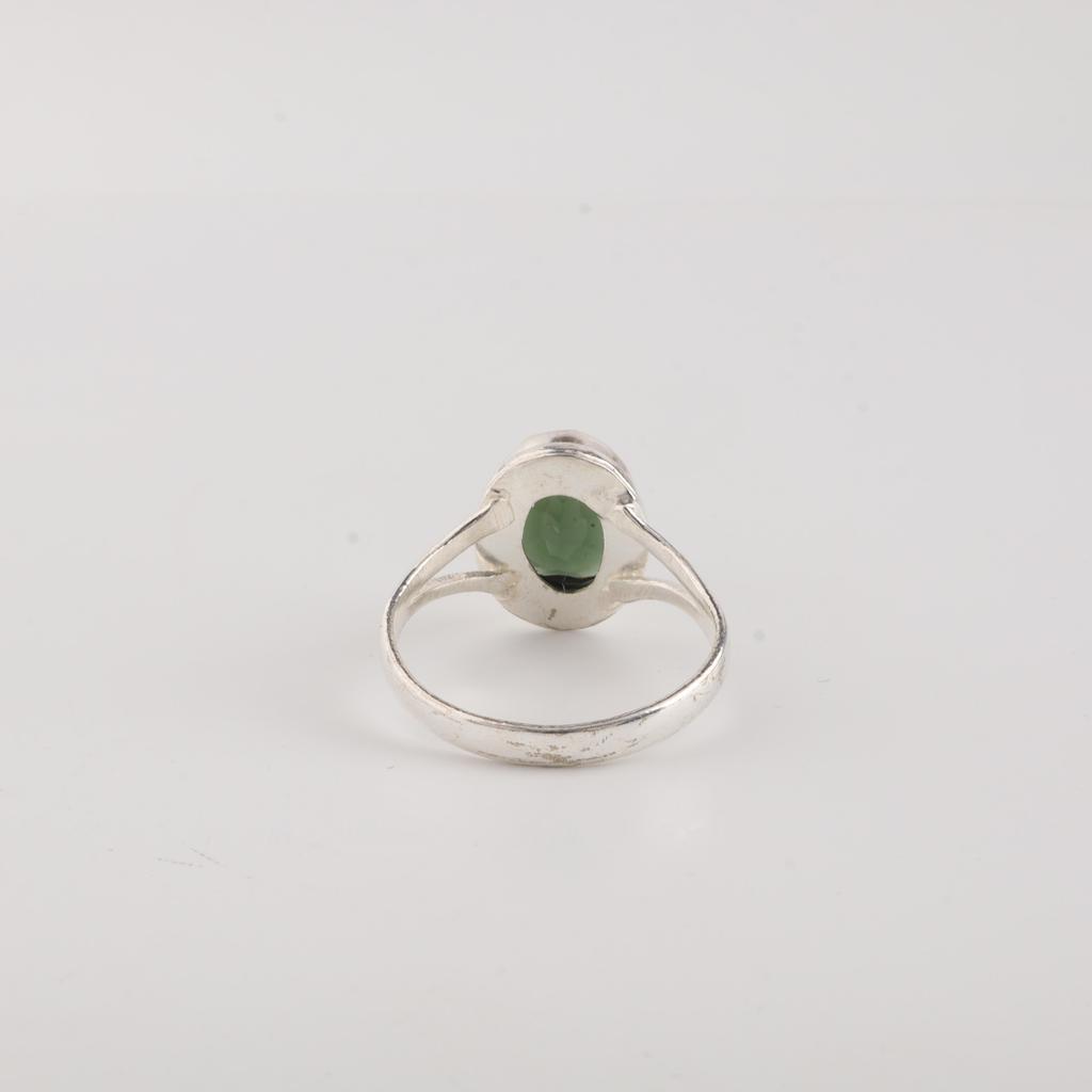 Grüner Turmal Edelstein 925 Sterling Silber Handgefertigter Schmuck Oval geschliffener Ring Kostbares Geschenk für Sie RR-80-11