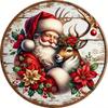 Metal Wall Sign Magic Deer Christmas Art Home Decor 20x20 Cm