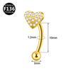 New Styles Best Selling F136 Titanium Zircon Butterfly Gold Inlaid Eyebrow Nail Screw Ball Fashion Body Jewelry
