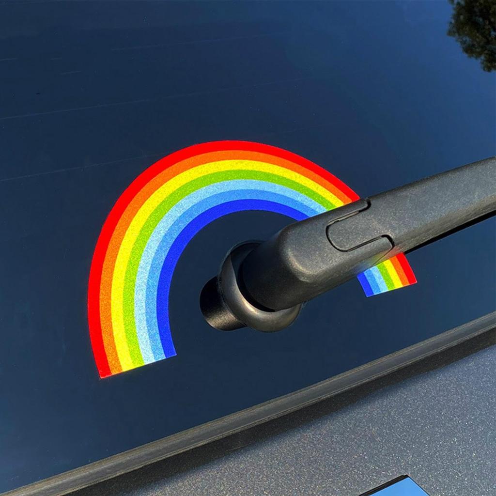 Regenbogen Autoaufkleber, Regenbogen Fensteraufkleber - Vista Auto Heckscheibenwischer Aufkleber Wetterfest