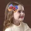 Girly Triple Bow Clip Sweet Pastel Barrette For Girls 3-layer Cute Ice Cream Plaid Cow Print Hairpin Kids Headdress Accessories