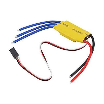 Controlador de Velocidad ESC sin Escobillas de 30A | Compatible con Helicóptero RC, Cuadricóptero | Máx. 210.000 RPM | UBEC 5V | Plástico Amarillo