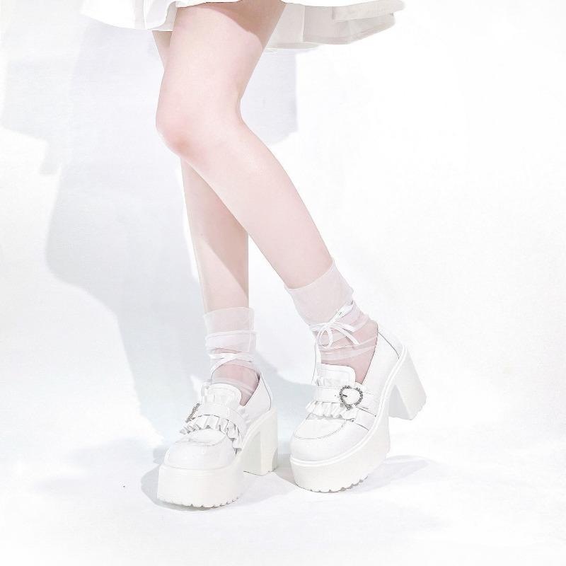 Thick Bottom Mary Jane Small Leather Shoes Women 2025 Autumn New Design Punk Lolita Shoes Women Fashion Versatile Loafers Casual