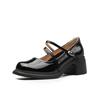 New spring and summer high heels women's shallow mouth simple retro classic Mary Jane thick high heels women's single shoes