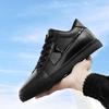 Men's Trendy Cowhide Sneakers - 8CM Taller, Round Toe, Thick Sole, Casual Sports Shoes