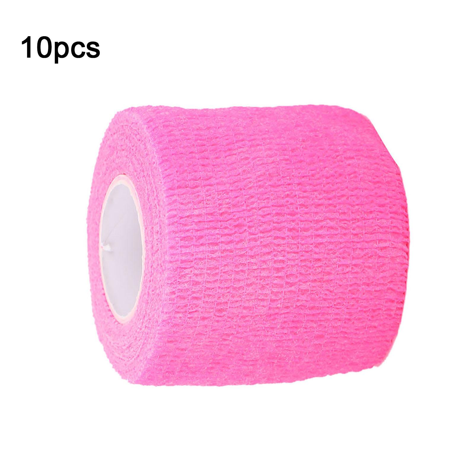 

10 шт. Самоклеящийся эластичный бинт для обертывания руки, ноги, пальца, марлевый, для здоровья(Розовый 5см x 4.5м 2.0 x 177.2дюйма) розовый