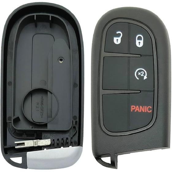 Replacement Key Fob Cover Case fit for 2013-2018 Dodge Ram 1500 2500 3500 Laramie Outdoorsman SLT SXT Pickup Truck Proximity Smart Keyless Entry