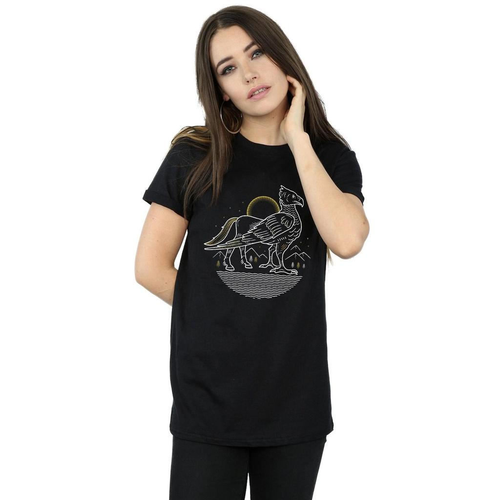 Harry Potter Womens/Ladies Buckbeak Line Art Cotton Boyfriend T-Shirt